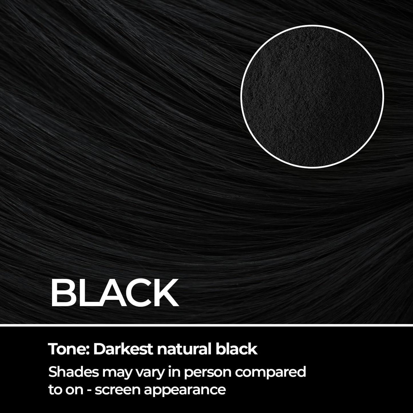 Keratin Hair Fibers for Men & Women - Fill In Fine or Thinning Hair, Instantly Thicker, Fuller Looking Hair (Black 30g)