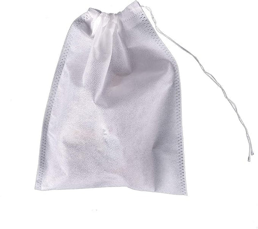 TamBee 8" x 10" Tea Bags DIY Disposable Bag Reusable Tea Bags for Loose Tea Empty Drawstring Seal String Bag Non Woven for Coffee Cook Bath Desiccant 100 Pcs