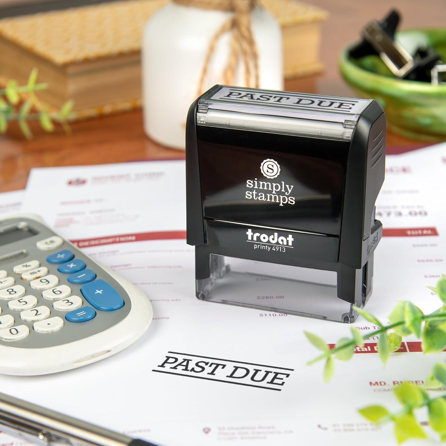 Past Due Office Stamp | 4 Different Sizes | 20 Designs | Multiple Color Options | Perfect for Quick Validation of Office Documents (Past Due, Large)