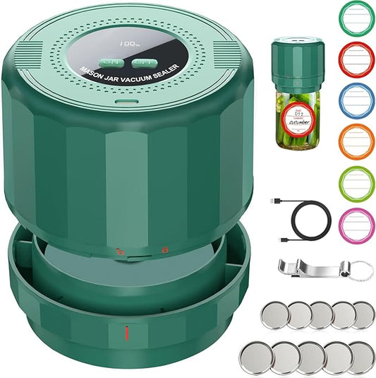UNERVER M11 Electric Mason Jar Vacuum Sealer Kit - Vacuum Sealer for Wide & Regular Mouth Canning Jars