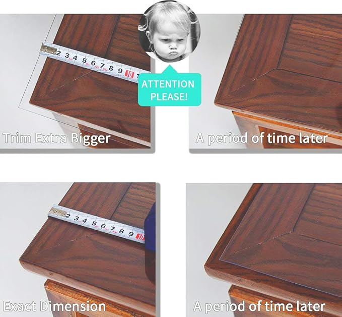 NECAUX Custom 18 x 47.3 Inch Clear Desk Cover Protector, 1.5mm Thick Plastic Pad, Clear Table Cover for Coffee Table, Media Stand