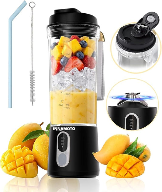 Portable Personal Size Mini Blender - 20oz Cordless Smoothies Blender Type-C Rechargeable, BPA-Free Juice Cup, Freshly Squeezed in Outside/Office/Gym