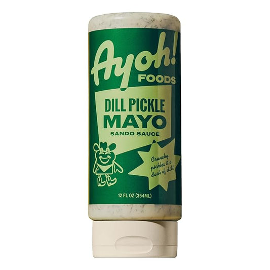 Ayoh Foods, Sando Sauce, Sandwich Sauce, (1-12 Ounce Bottle) - Creamy & Flavorful, Perfect for Sandwiches, Wraps & Dips, Created by Molly Baz (Dill Pickle)