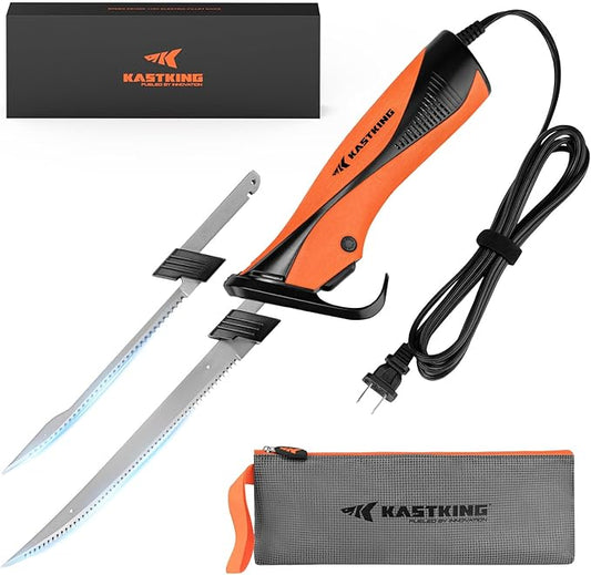 KastKing Speed Demon 110v Electric Fillet Knife, Precision Cut with High Torque Motor, ETL Certified Safety, Balanced Lightweight Handle, 2 Sets of Stainless-steel Blades