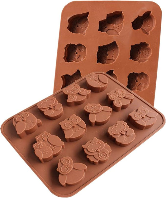 Joyeee 1 Pcs Animal Chocolate Mold, Owl Candy Mold Silicone Jello Mould for Kids, Small Silicone Molds for Candy Making, DIY Homemade Gummy, Ice, Pudding, Chocolate, Soap, Wax Melt etc