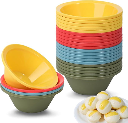 Webake 24 Pcs Silicone Puto Molder Filipino Small-Size, 2.2" Plastic Replacement Baking Cup, Reusable Kutsinta Molder for Steamer, BPA-Free and Non-Stick, Great for Bite-Size Muffin, Tart Baking