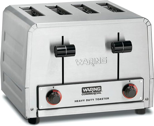 Waring Commercial WCT800 4-Slice Heavy Duty Commercial Pop-Up Toaster, 120V, 2200W5-20 Phase Plug