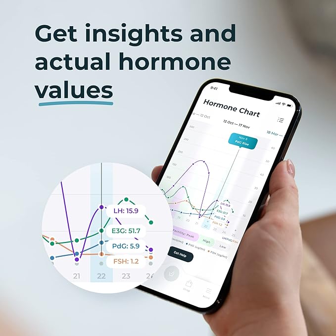 Inito Fertility Monitor & Hormone Tracker for Women | Estrogen, LH, PdG (Urine Metabolite of progesterone), FSH | Track and Confirm Ovulation | Includes 15 Test Strips (iPhone 14)