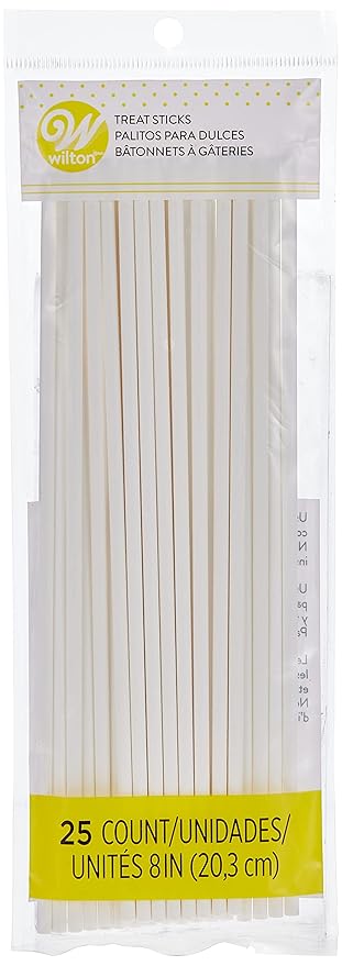 Wilton White Lollipop and Cake Pop Sticks, 8 Inch, 25 Count