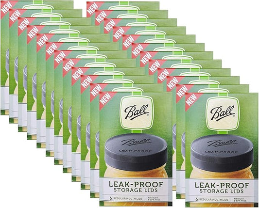 Ball Mason Jar Leak-Proof Lids, Regular Mouth, 6 CT (Pack of 24)