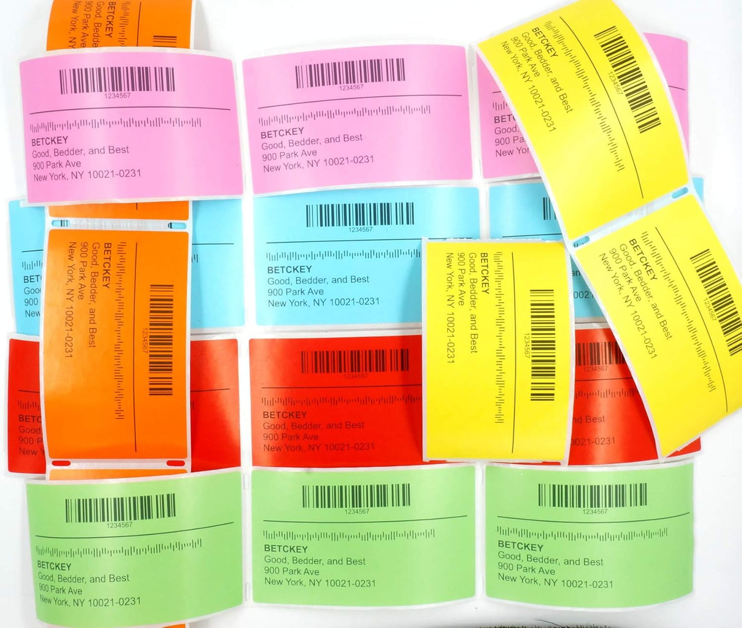 BETCKEY - 1.25" x 1" UPC Barcode & Address Labels Compatible with Zebra & Rollo Label Printer,Premium Adhesive & Perforated[Green, 6 Rolls, 8280 Labels]
