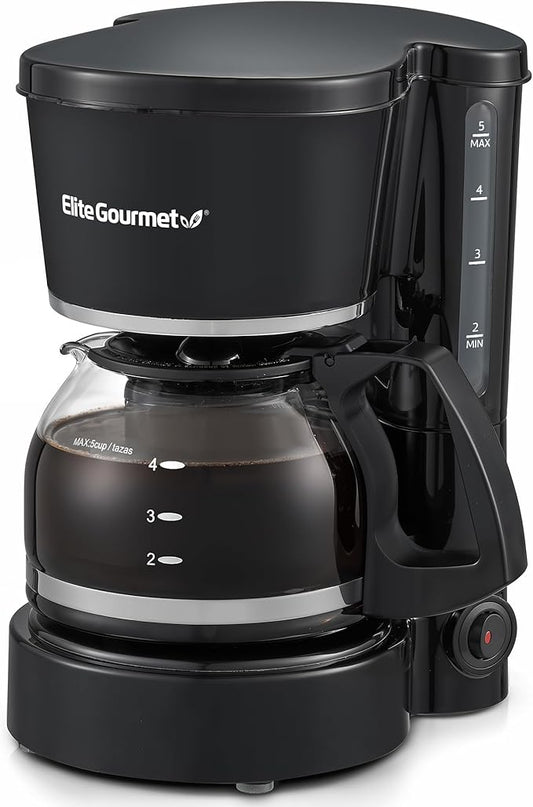 Elite Gourmet EHC-5055 Automatic 5-Cup Brew & Drip Coffee Maker with Pause N Serve Reusable Filter,On/Off Switch,Water Level Indicator,(Pack of 8)