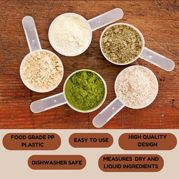 Plastic Measuring Scoop, 1.5 Tablespoon (23 cc | 23 mL) Long Handle Spoons for Powders, Granules, Coffee, Pet Food, Baking Supplies, Protein and Other Dry Goods, BPA Free (Set of 3)