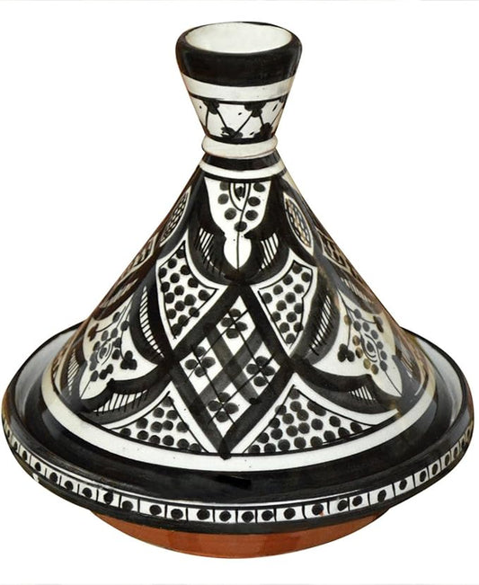 Moroccan Handmade Serving Tagine Exquisite Ceramic With Vivid colors Original 8 inches Across