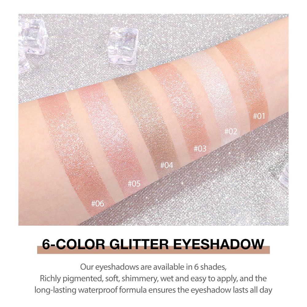 Pink Rose Gold Monochrome Shimmer Eyeshadow Palette Makeup,Long Lasting Naturing-Looking Lightweight Glitter Single Eyeshadow,Neutral Powde Eye Shadow for Older Women