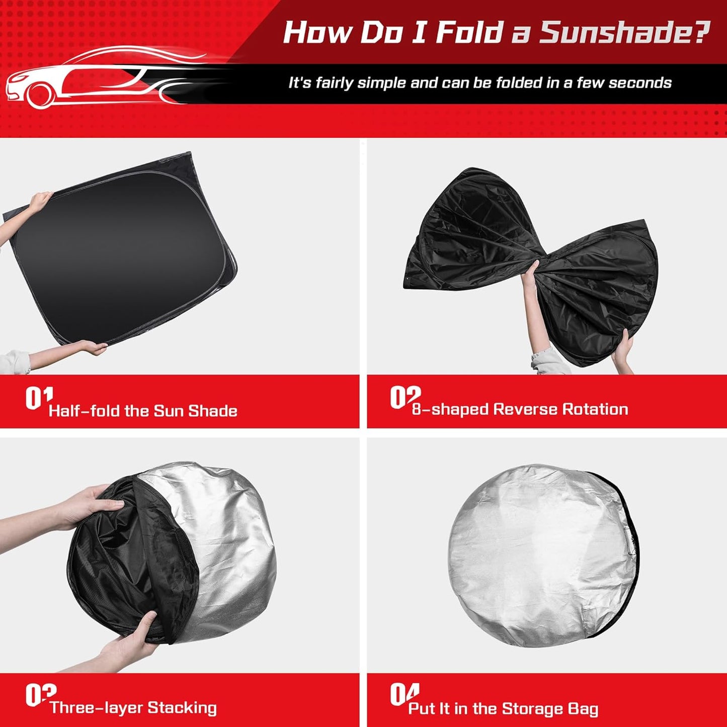 ARISMOTOR Windshield Sun Shade for Honda Pilot 2016-2024, Custom Fit Foldable Front Window Sunshade Sun Visor Protector, Block UV Rays Keep Your Car Cooler
