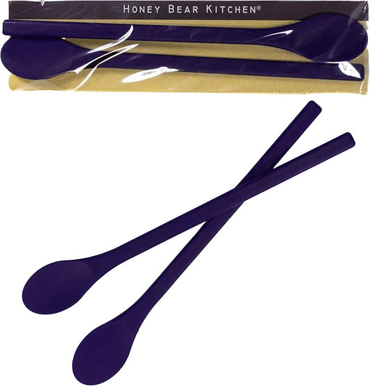 Honey Bear Kitchen Silicone Cocktail Stirs for Tall Drinkware, Set of 2 (Nocturnal Violet)