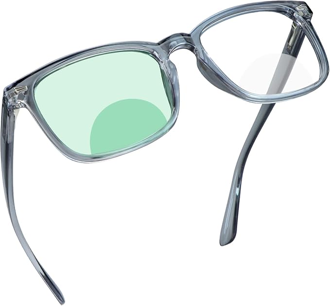 YEIN Bifocal Reading Glasses with Blue Light Blocking Lenses, Bifocal Reader for Women and Men, Vintage Square frame with Spring Hinge (+0.50/+3.00 magnification)