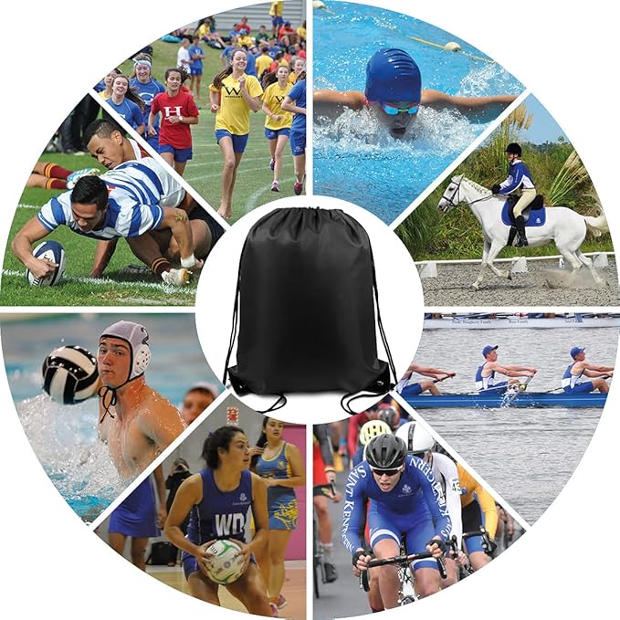 BeeGreen Drawstring Backpack Bags 20,30,50 Packs Reflective String Bags for Gym Sport Trip Cinch Sack DIY for Women Men