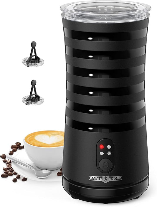 Milk Frother, PARIS RHÔNE 4-in-1 Automatic Coffee Frother, 240ml, 400w, Non-Slip Stylish, Hot & Cold Electric Milk Warmer with Temperature Control, Auto Shut-Off for Coffe, Latte, Cappuccino