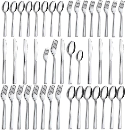 Silverware Set, Hunnycook 40-piece Silverware Set for 8, Stainless Steel Flatware Set, Include Fork Knife Spoon Set, Mirror Polished, Dishwasher Safe, Cutlery Set for Home Kitchen Restaurant Hotel