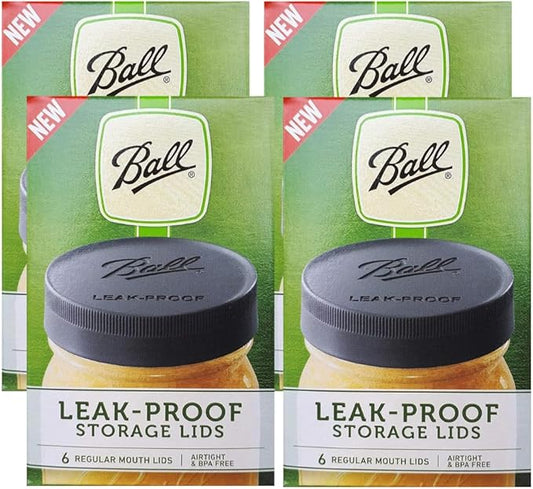 Ball Mason Jar Leak-Proof Lids, Regular Mouth, 6 CT (Pack of 4)
