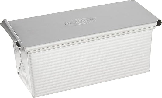 USA Pan Bakeware Pullman Loaf Pan With Cover, 9 x 4 inch, Nonstick & Quick Release Coating, Made in the USA from Aluminized Steel