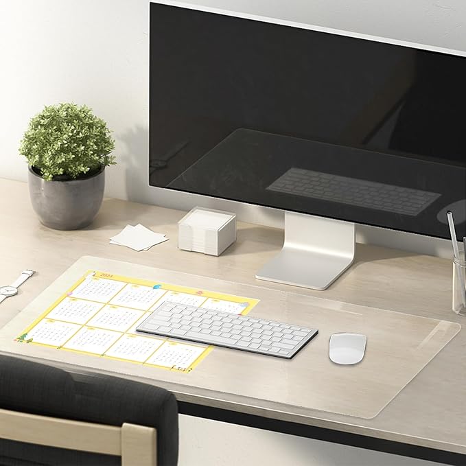 16 x 60 Inch Plastic Table Cover - Clear Protector, 1.5mm Thick Vinyl, Table Mat for Desks