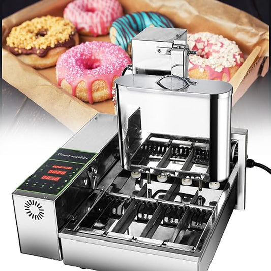 Electric Doughnut Machine,Small Donut Maker,Donut Maker,Automatic Doughnut Machine,304 Stainless Steel Auto Donut (110V)