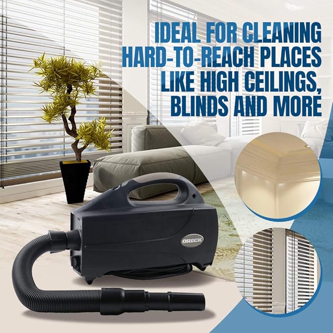 Oreck Compact Canister Vacuum Cleaner, Portable Handheld Vacuum for Carpet and Hard Floors, Lightweight, Powerful Suction with Versatile Tools, Corded Canister Vacuum Cleaners for Home Use