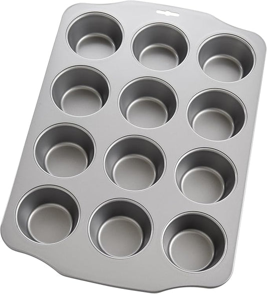 Mrs. Anderson's Baking 12-Cup Muffin Pan, Carbon Steel with Non-Stick Coating, PFOA Free, 14-Inches x 10.5-Inches