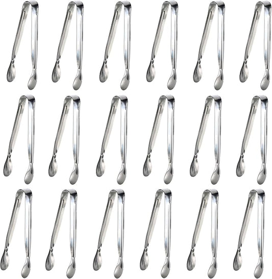 18PCS Mini Tongs for Appetizers, 5Inch Serving Tongs, Ice Tong Appetizer Tong, Small Tongs for Serving Food, Kitchen Utensils for Sugar Cubes, Coffee, Tea Party, Dessert, Charcuterie Board