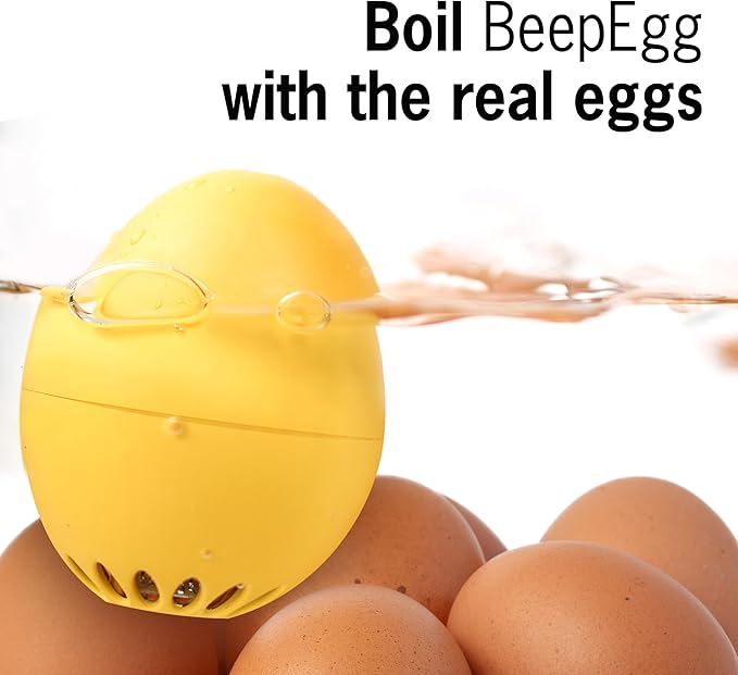 Pop Art BeepEgg – Egg Timer for Boiling Eggs – Musical Egg Cooker for Soft, Medium, Hard Boiled Eggs – Food Safe – Singing Floating Egg Timer – Egg Cooker for 3 Levels of Doneness - Brainstream