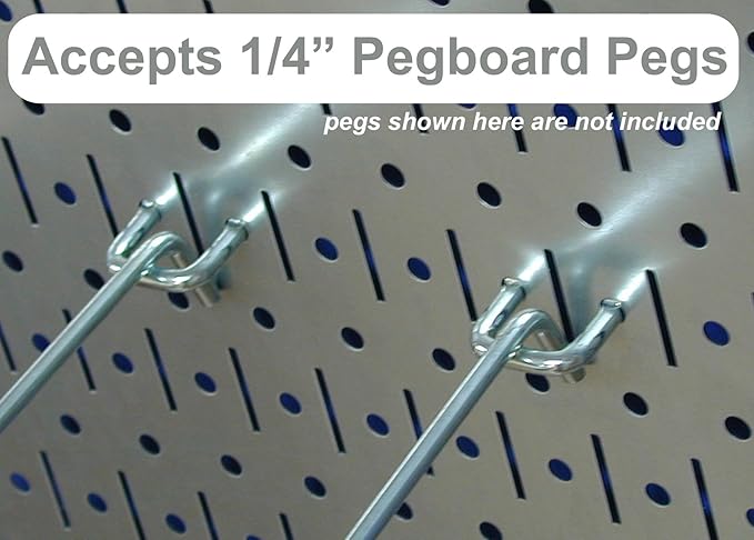 Wall Control Kitchen Pegboard Organizer Pots and Pans Storage Rack and Organization Kit with Metallic Silver Pegboard and Red Accessories