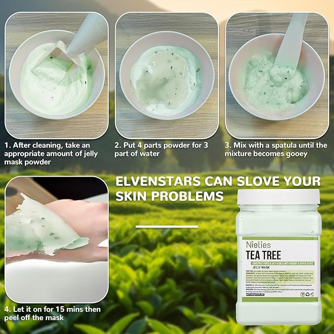 Jelly Mask, Facial Skin Care- Jelly Mask For Facials Professional, Face Mask For Instant Hydration, Vegan Peel Off Face Mask, For Cleaning, Smoothing (Tea Tree)