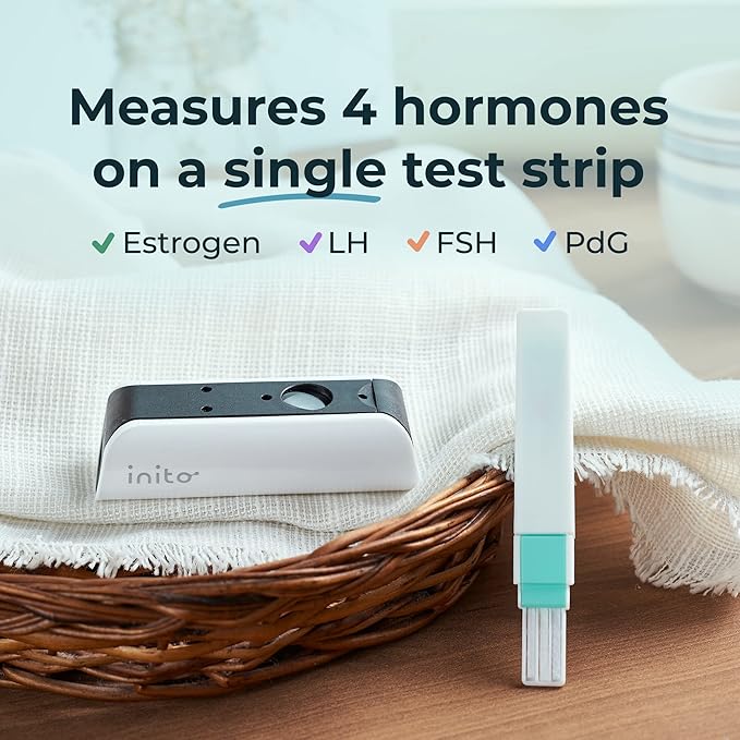 Inito Fertility Monitor & Hormone Tracker for Women | Estrogen, LH, PdG (Urine Metabolite of progesterone), FSH | Track and Confirm Ovulation | Includes 15 Test Strips (iPhone 14)