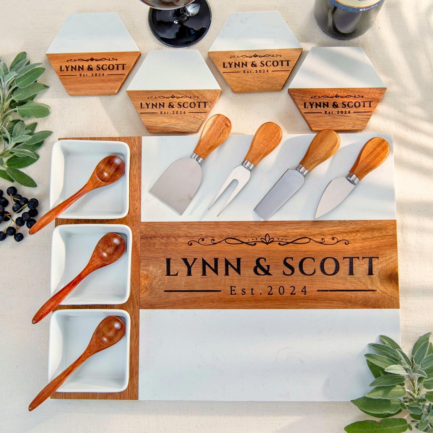 Personalized Charcuterie Board - Large Cheese Board for Wedding & Anniversary, New Home, House, Bridal Shower, Birthday, Retirement Gift for Women, Custom Wedding Gifts
