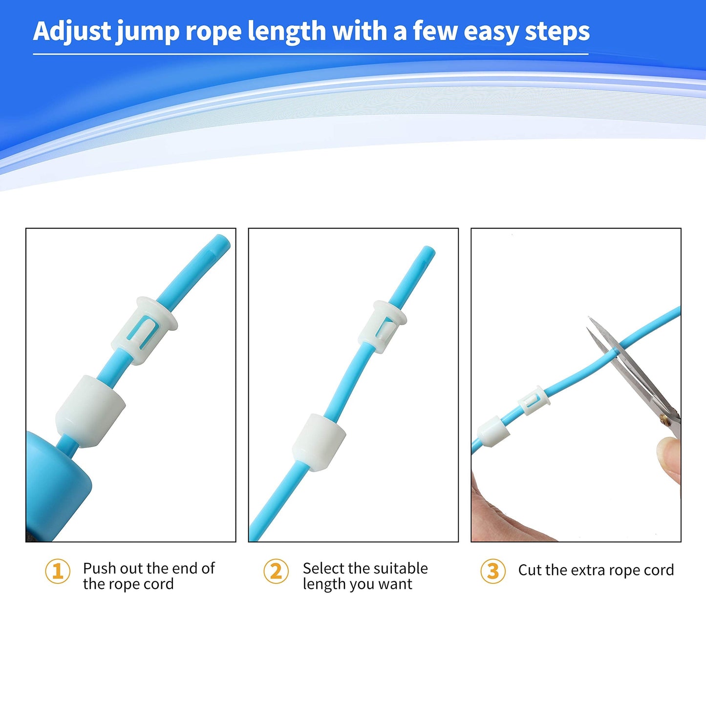 Blue Adjustable Jump Rope and Detachable Hula Hoop for Kids, Teens and Adults - Adjustable Jump Rope up to 9 Feet - Hoola Hoop Adjustable 24 Inches to 28 inches Diameter