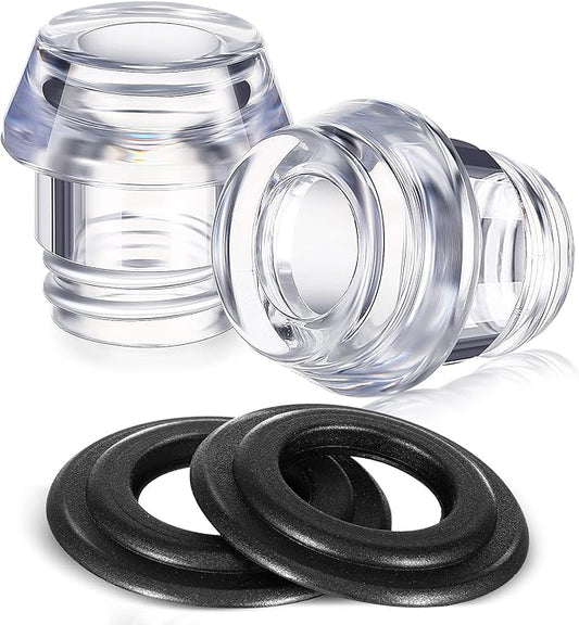 Lounsweer 2 Sets Percolator Parts Top and Washer Ring Compatible with Farberware Yosemite Coffee Percolators Replacement Transparent Coffee Pot Filters