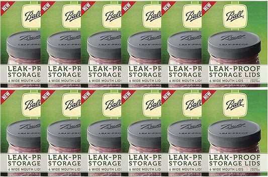 Ball Mason Jar Leak-Proof Lids, Wide Mouth, 6 CT (Pack of 12)