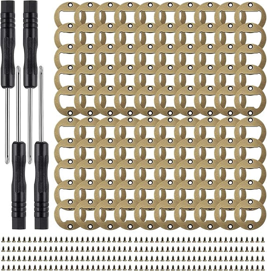 100 Set DIY Stainless Steel Metal Bottle Opener Insert Kits Bronze Resin (Bronze)
