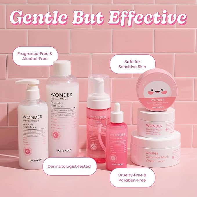 TONYMOLY Mochi Milky Toner Set – Hydrating Korean Toner with Ceramide, Cica, Panthenol & Hyaluronic Acid – Strengthens Skin Barrier, Soothes & Moisturizes – 500ml + 100ml Travel Size Duo