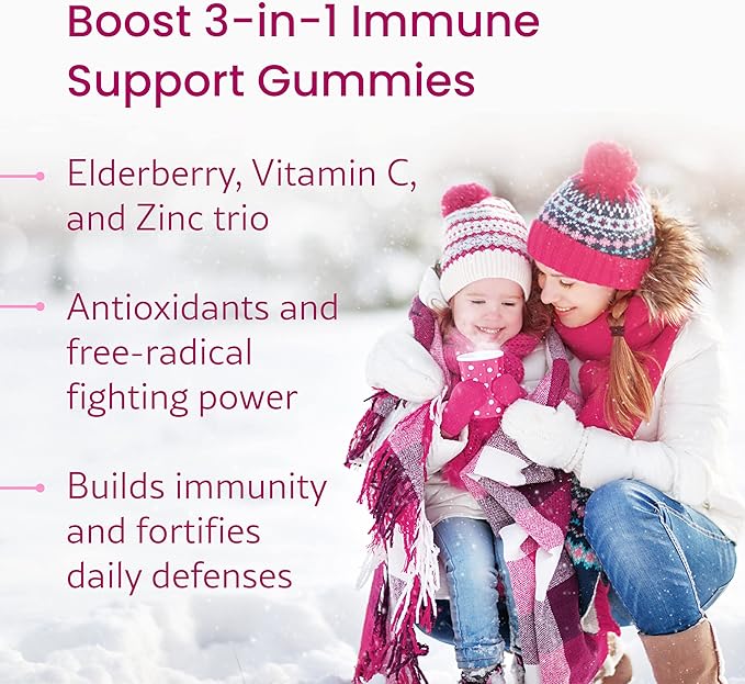 WellPath Boost Elderberry Gummies with Vitamin C (3-Pack) - Immune Support Gummy for Adults | Immunity Booster Vitamins | Zinc Supplement | Vegan, 180 Ct
