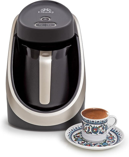 ETHNIQ Turkish Coffee Maker - 100% BPA Free, 120V, 1 to 4 Cup Brewing Capacity with Cook Sense Technology for Delicious Cup of Turkish & Greek Coffee, Turkish Coffee Pot - Black