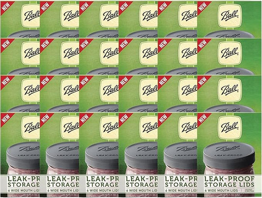 Ball Mason Jar Leak-Proof Lids, Wide Mouth, 6 CT (Pack of 24)
