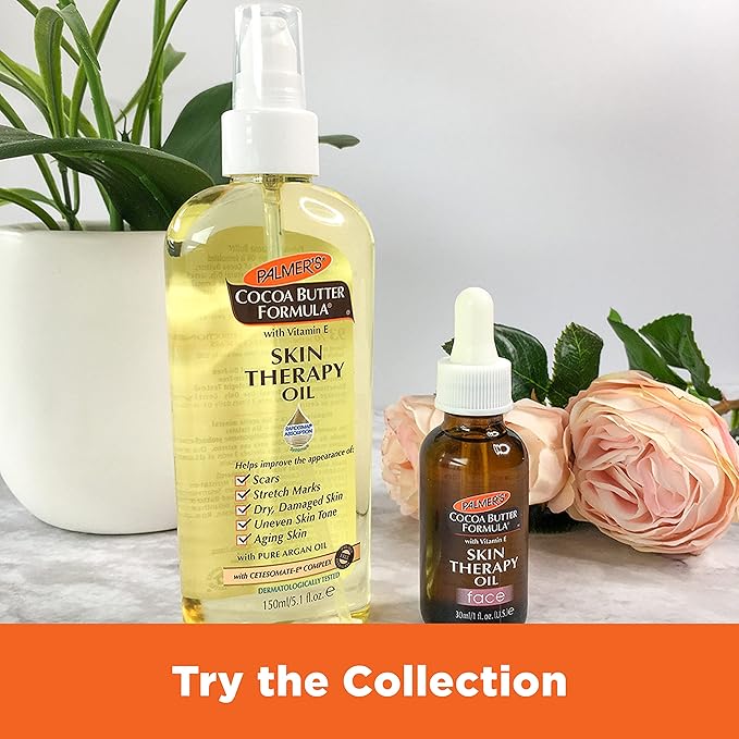 Palmer's Cocoa Butter Formula Moisturizing Skin Therapy Oil for Face with Vitamin E, C & 10 Pure Facial Oils Blend, Rosehip Oil Fragrance, 1 Ounce