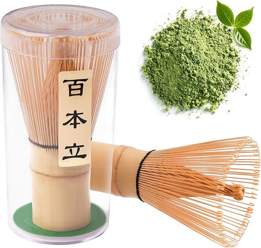 2-Pack Handcrafted Matcha Whisk, Bamboo Whisk for Matcha Tea, Natural Bamboo Chasen, 100-Prong Chasen, Macha Whisks Brush Match Accessories Wisk Mixer Whisker for Making Ceremonial Macha Tea