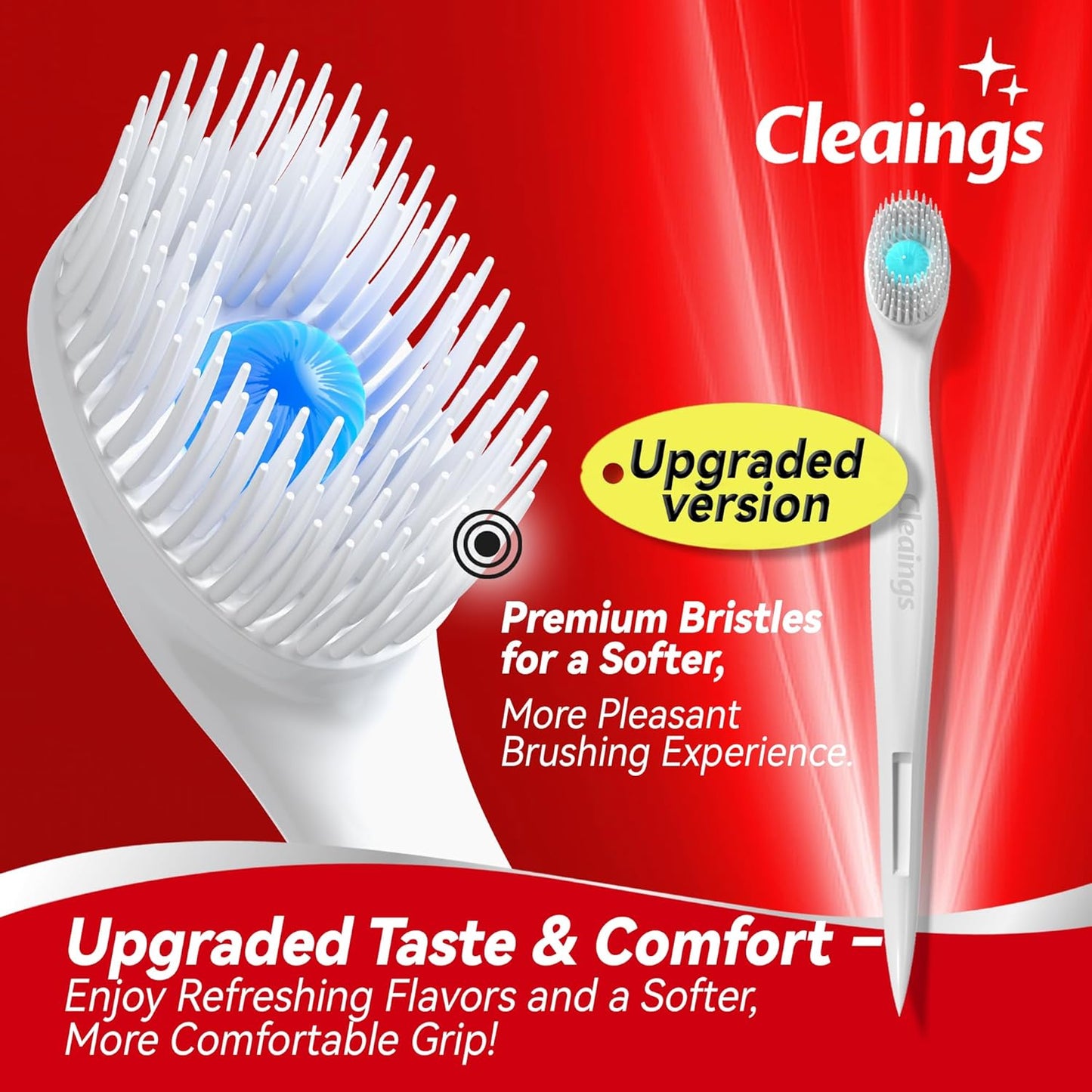 cleaings® Mini Disposable Toothbrush Set with Toothpaste – Travel Essentials, Portable Toothbrush for Women & Men, Camping, Road Trip, Vacation, 24 Count-Ice Peach Flavor（Pack of 5）