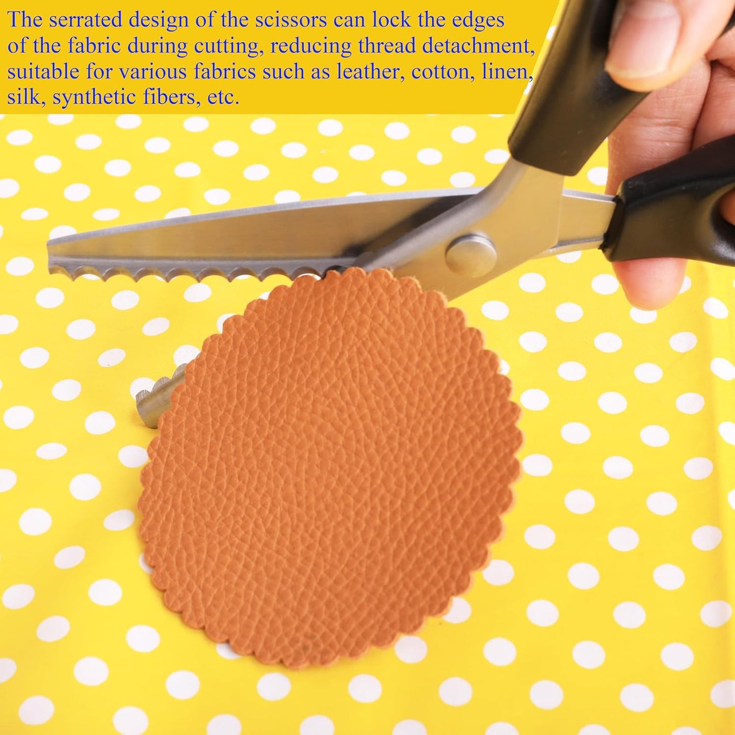 Strong & Sharpe Pinking Shears,Pinking Shears Scissors for Fabric, Serrated and Scalloped Scissors Fabric,3mm,5mm,7mm (Scalloped 7mm)