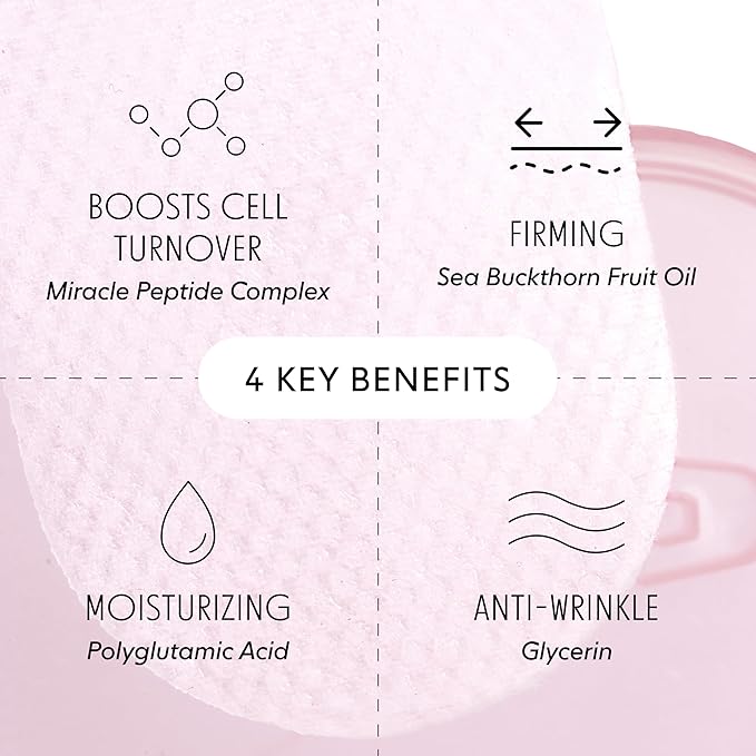 LOOPS Peptide Serum - Firm, Fortify, and Fight Fine Lines -and Moisturizing Skincare - Pre-soaked Veocell Embo Pad - Peptide Complex Serums to Rejuvenate and Prejuvenate -Face Serum Pads
